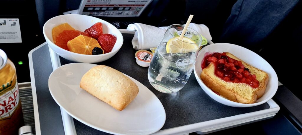 French Toast Breakfast on Air Canada Toronto to Vancouver