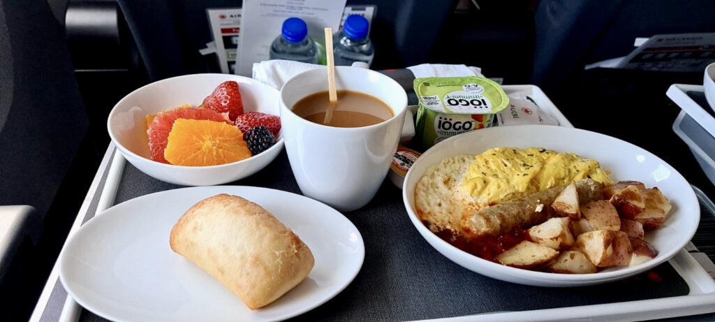 Omelette Breakfast on Air Canada Toronto to Vancouver