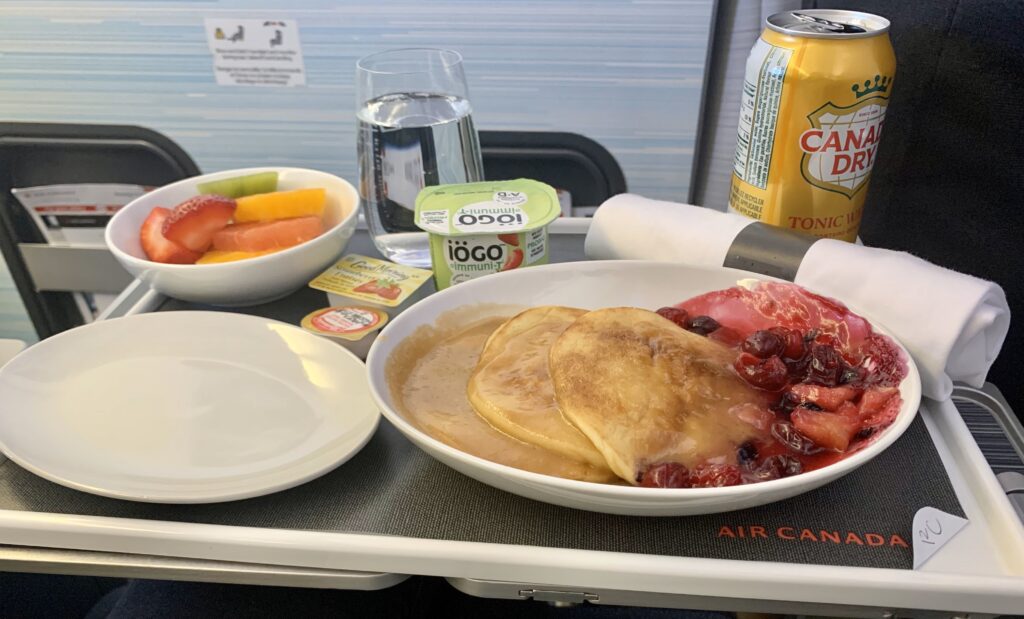 air-canada-pancakes-maple-butter-fruit-compote