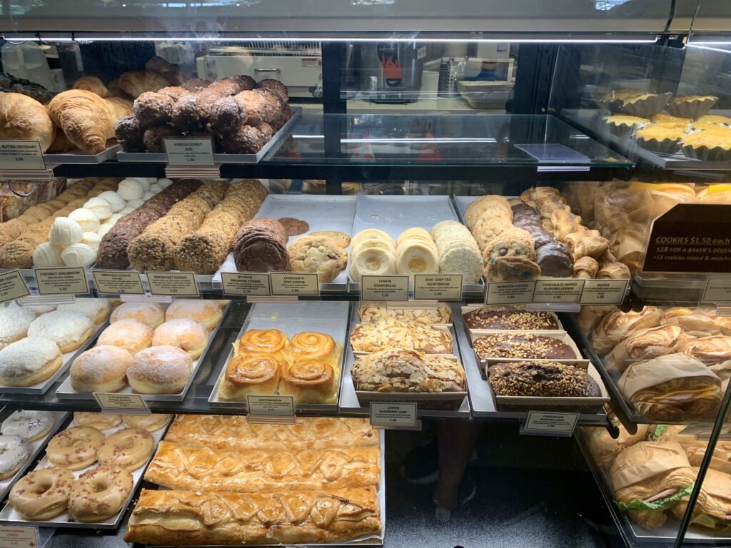 Selection of cakes at Breka Bakery Cafe Vancouver