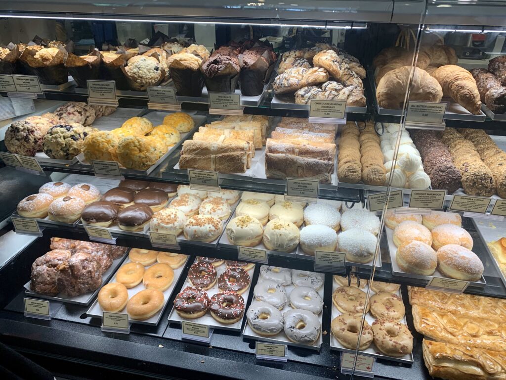 Selection of cakes at Breka Bakery Cafe Vancouver