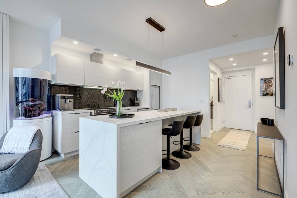 The Kitchen and Entrance at our AirBnB in Toronto