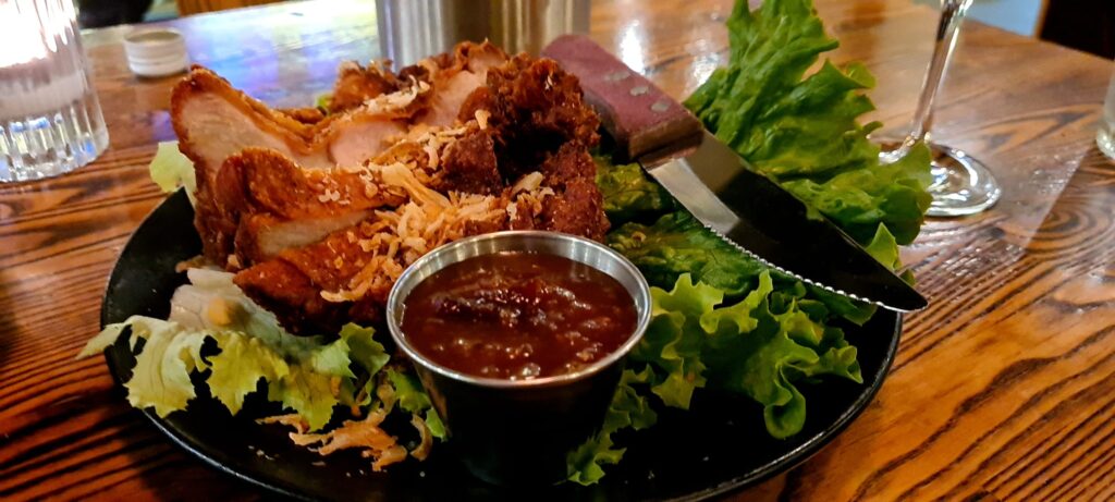 Hat Yai Fried Chicken with Tomato Chili Jam at Sovereign Modern Thai Restaurant, San Diego