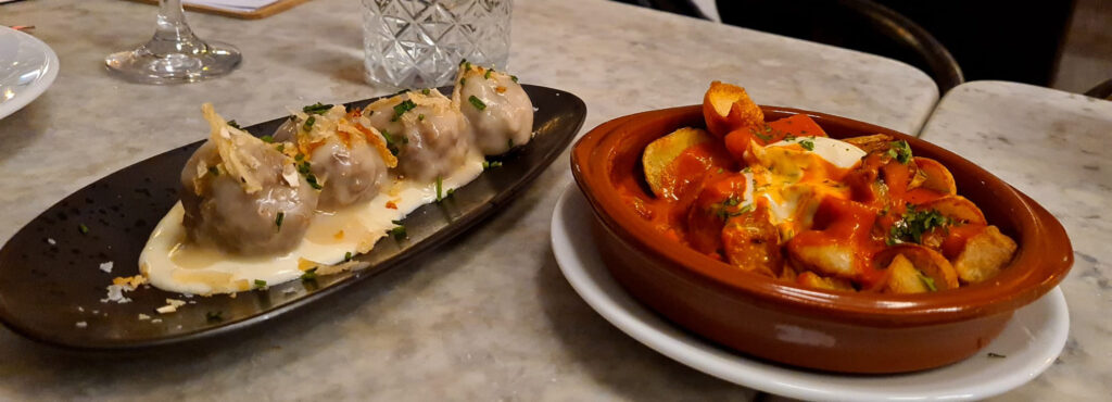 Maricarmen Tapas Bar Castellana Meatballs and Patatas Bravas