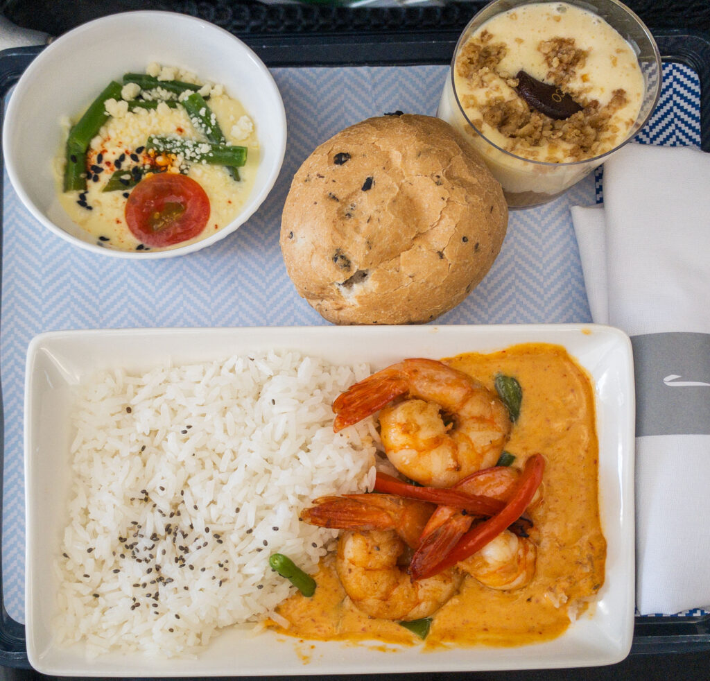 Coconut Prawn Curry In Flight British Airways Flight London to Barcelona