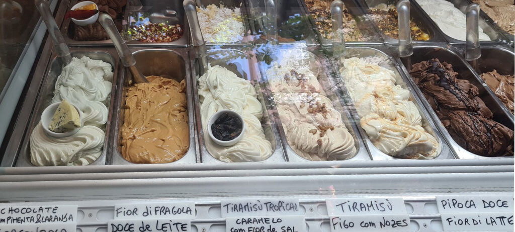 Gelato selection Vero Ipanema Rio de Janeiro Brazil