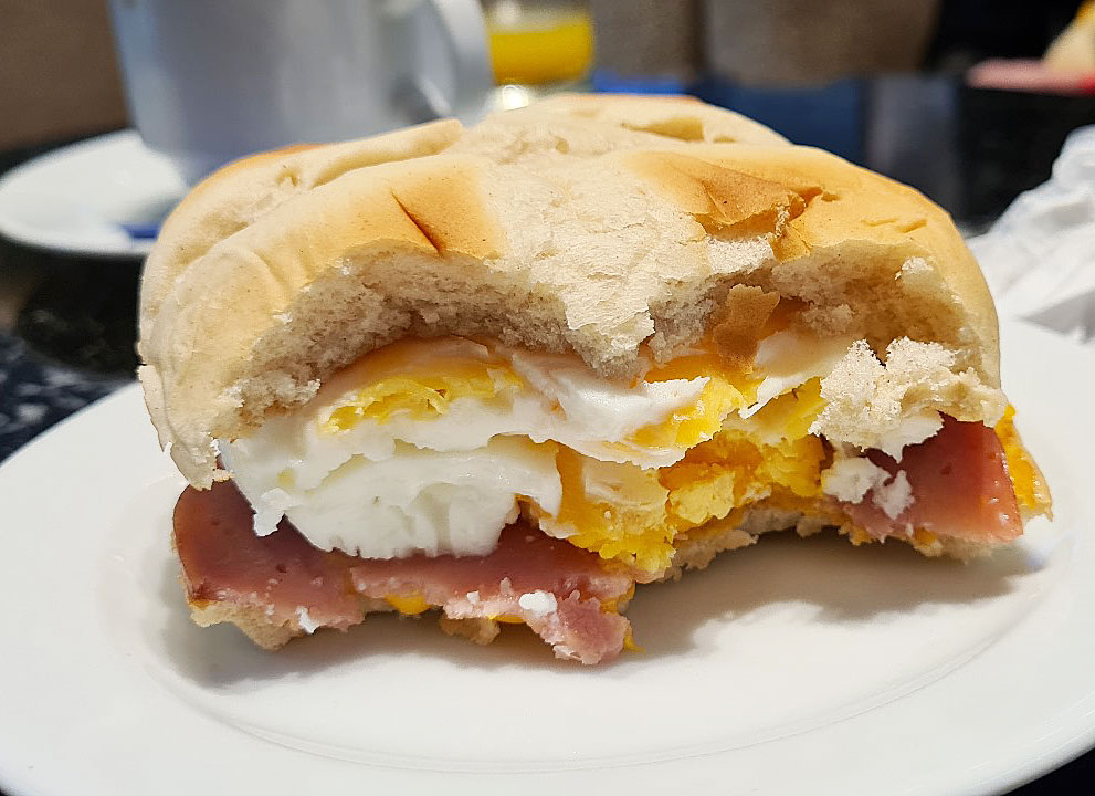 McDonalds Breakfast Egg & Bacon Roll Buenos Aires Airport, Argentina