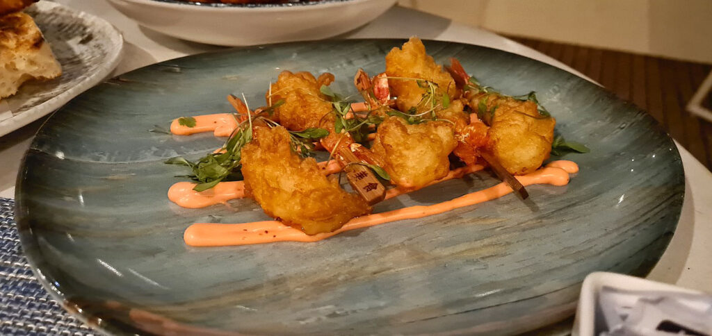 Shrimp Tempura with Red Berry Sauce