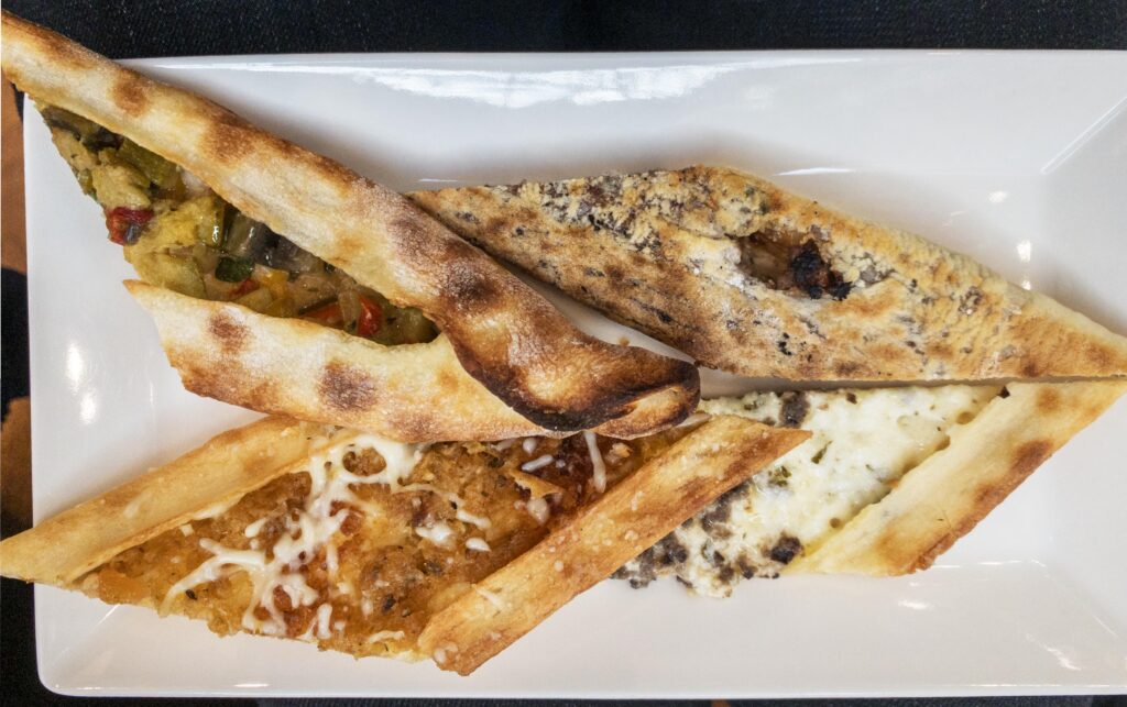 Turkish Pide at the Turkish Airlines Lounge, Istanbul Turkey