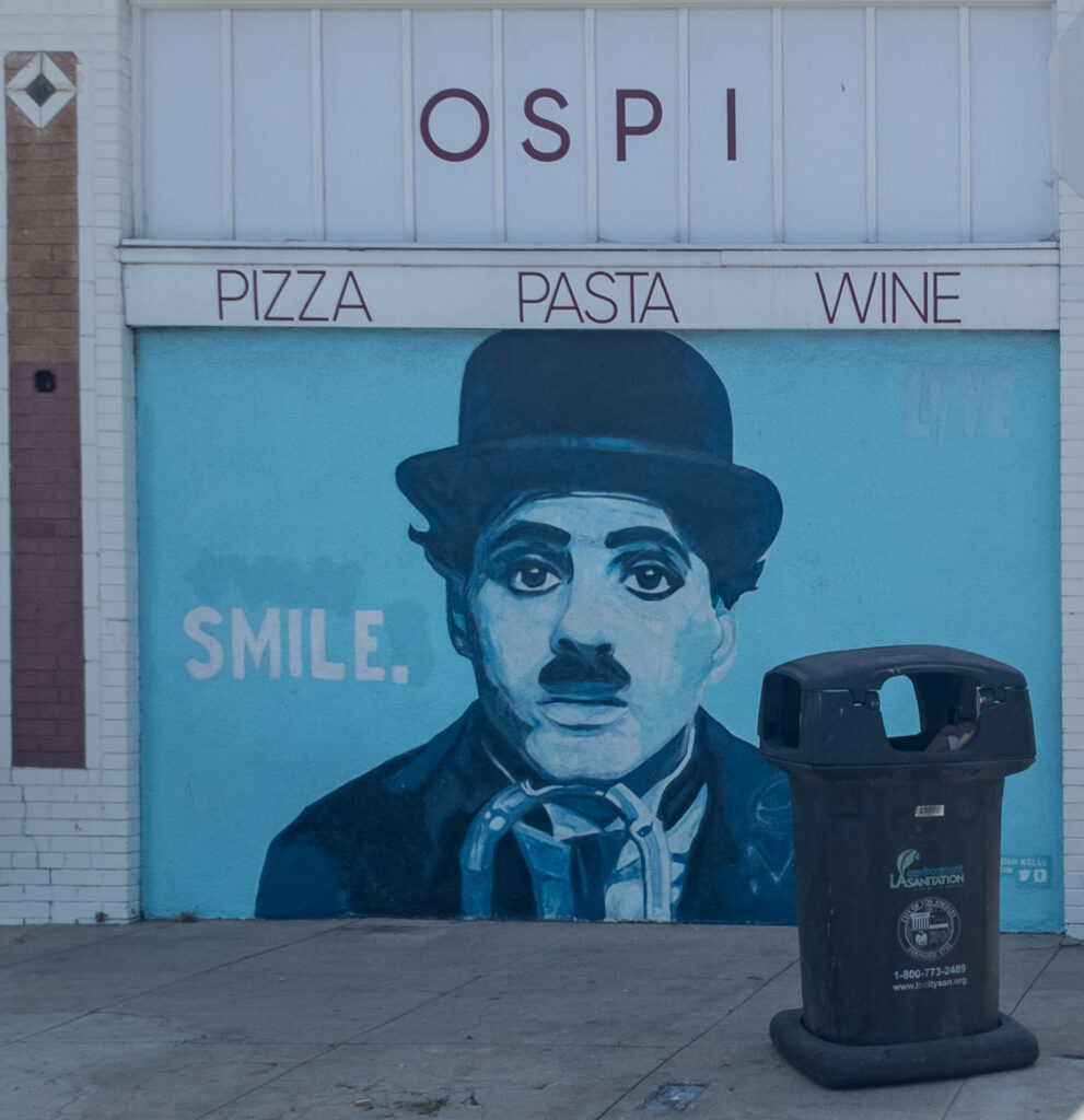 Charlie Chaplin-Smile Mural at Ospi Venice Beach Los Angeles