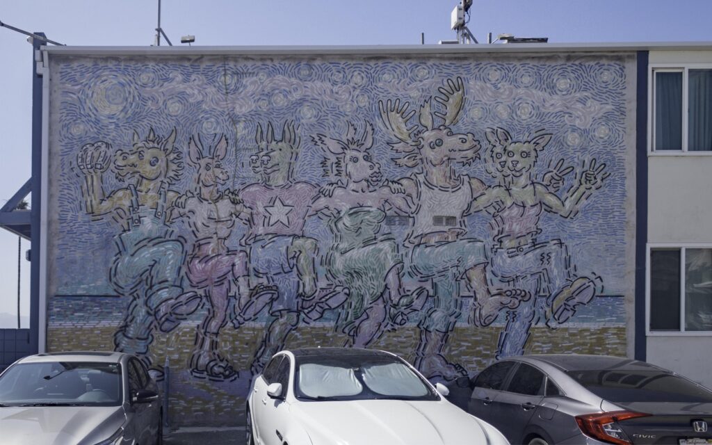 Homage to a Starry Knight Street Art by Rip Cronk Venice Beach