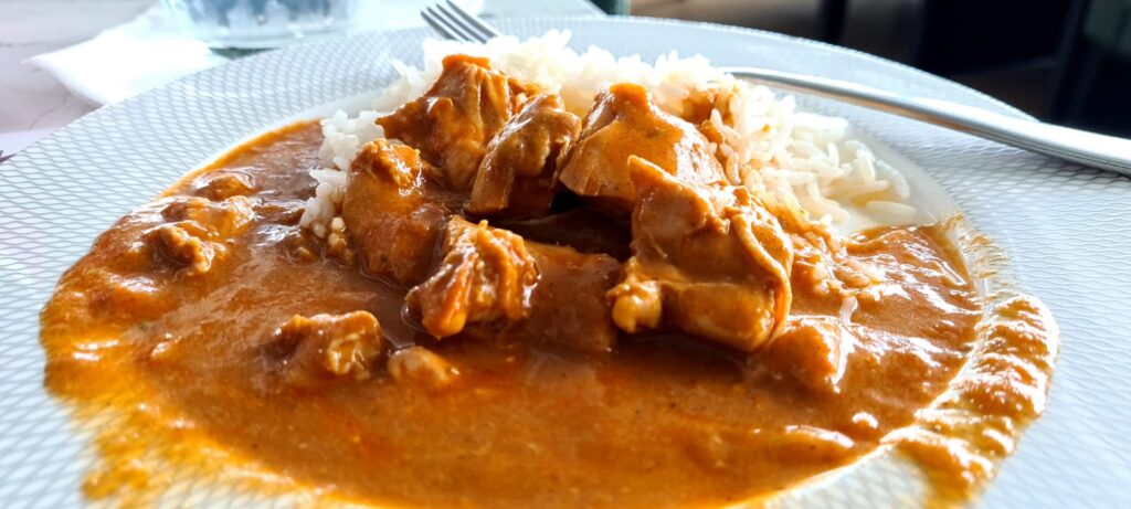 Curry in the British Airways First Lounge London Heathrow