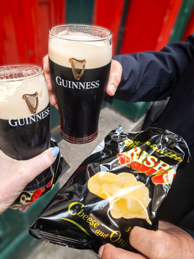 Guiness and Manhattan-Crisps at Kehoes, Dublin Ireland