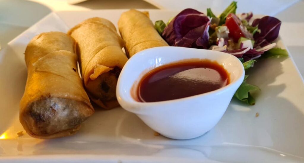 Pork Spring Rolls at Orchid Chinese Restaurant Malahide, Dublin