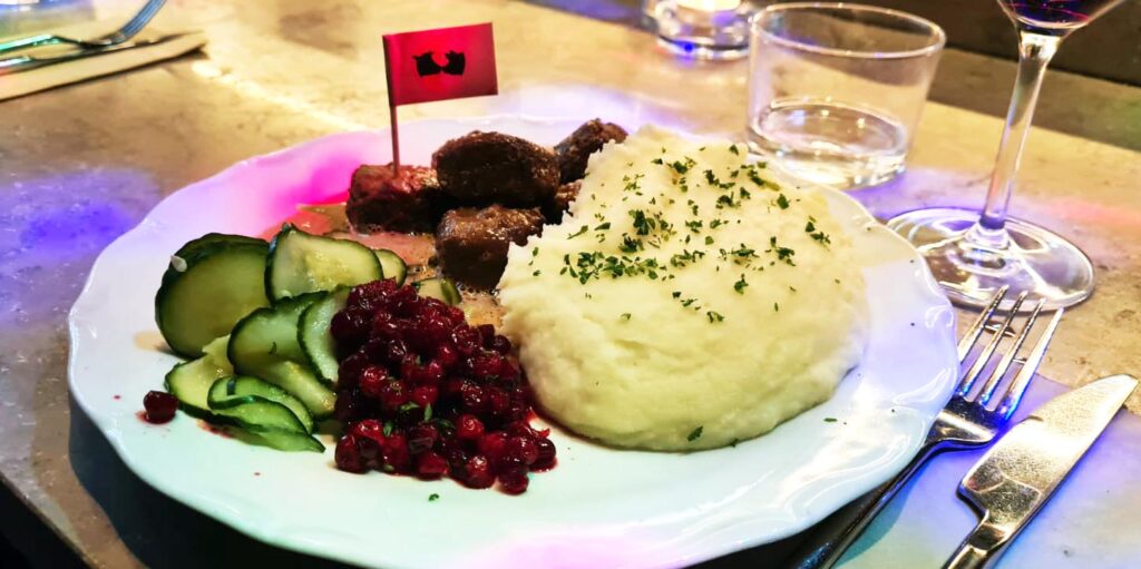 Beef and pork meatballs at Meatballs for the People, Stockholm