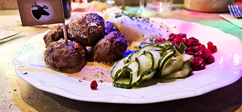 Reindeer Meatballs at Meatballs for the People restaurant, Stockholm