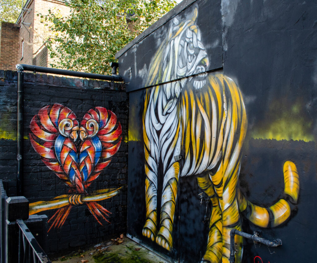 Tiger and Heart Street Art by Osch, Camden Town
