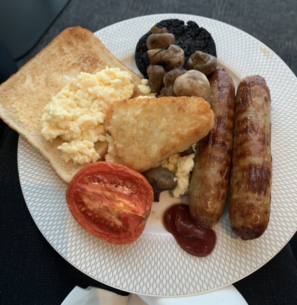 Breakfast in the British Airways First Lounge London Heathrow Airport