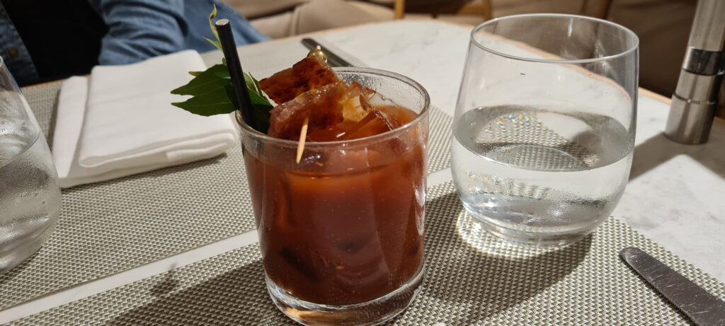 Don Maria cocktail Qantas First Lounge, Singapore