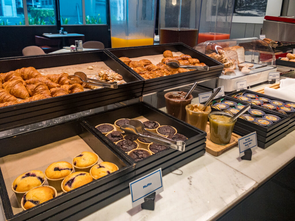 Breakfast pastries in the Hilton Singapore Orchard Executive Lounge